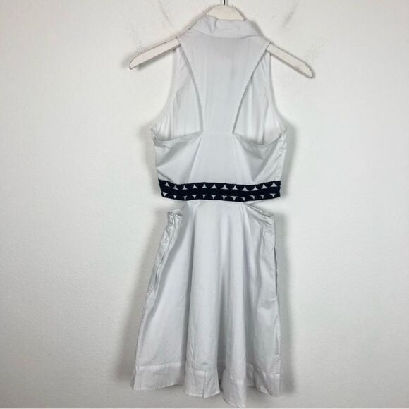 Jonathan Simkhai Cutout Trim Shirt Dress Size Small White Sleeveless Pop… - Picture 10 of 11